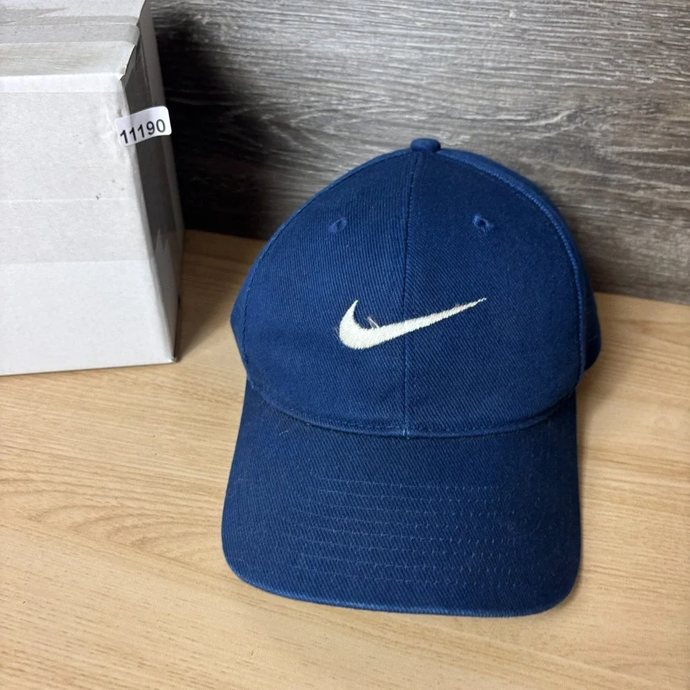 Vintage Nike Hat Cap Snap Back Blue Swoosh Logo Adjustable